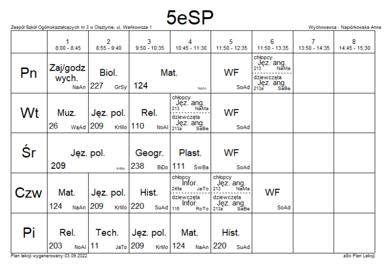 Sp 3 Obornikiśląskie Plan Lekcji 2019 2020 sp25.olsztyn.eu