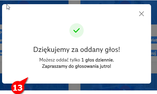 Głosowanie w konkursie AleAkcja trzynasty krok