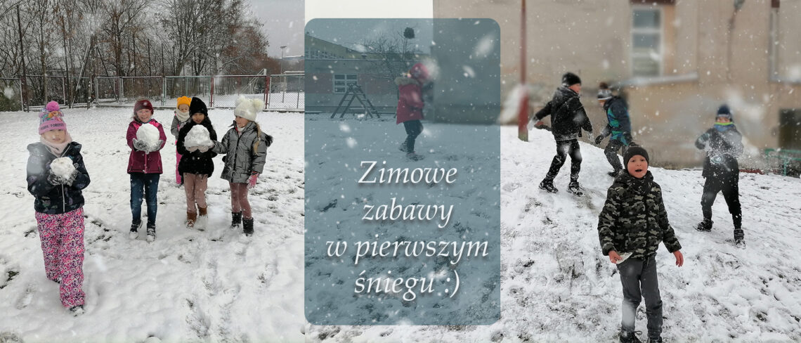 zimowe zabawy w pierwszym śniegu