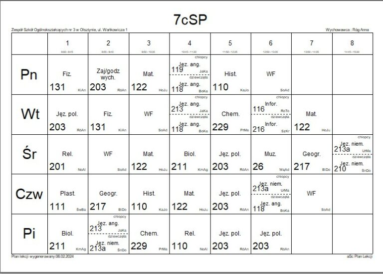 Sp Nr 7 Olsztyn Plan Lekcji Klas Pierwszych sp25.olsztyn.eu