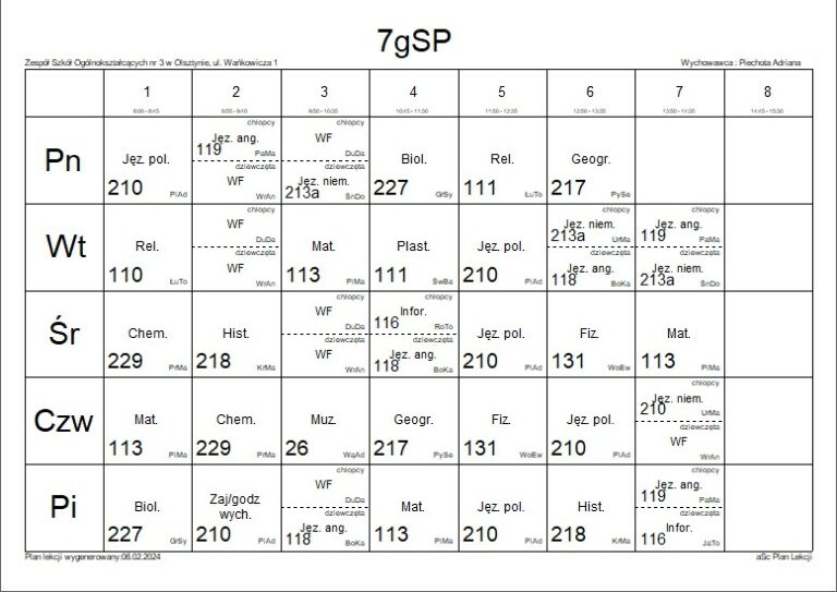 Sp Nr 7 Olsztyn Plan Lekcji Klas Pierwszych sp25.olsztyn.eu