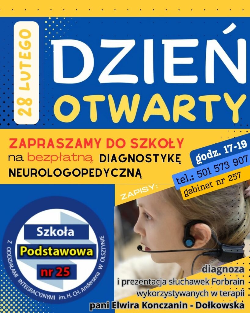 diagnostyka neurologopedyczna w SP25 w Olsztynie