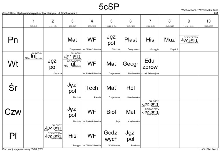 Sp 3 Obornikiśląskie Plan Lekcji 2019 2020 sp25.olsztyn.eu