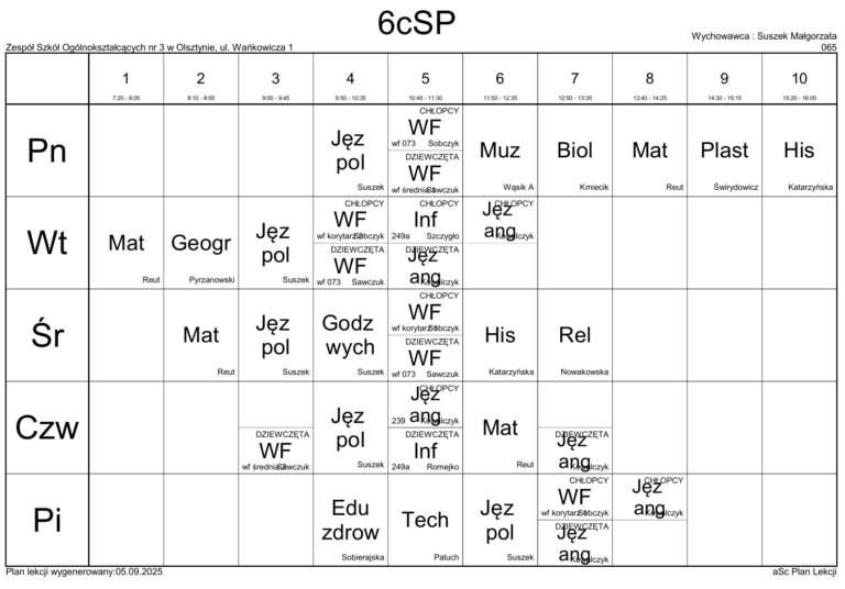 Sp Nr 7 Olsztyn Plan Lekcji Klas Pierwszych sp25.olsztyn.eu