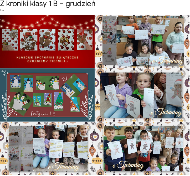 Z kroniki klasy 1 B – grudzień - Zdjęcia Google