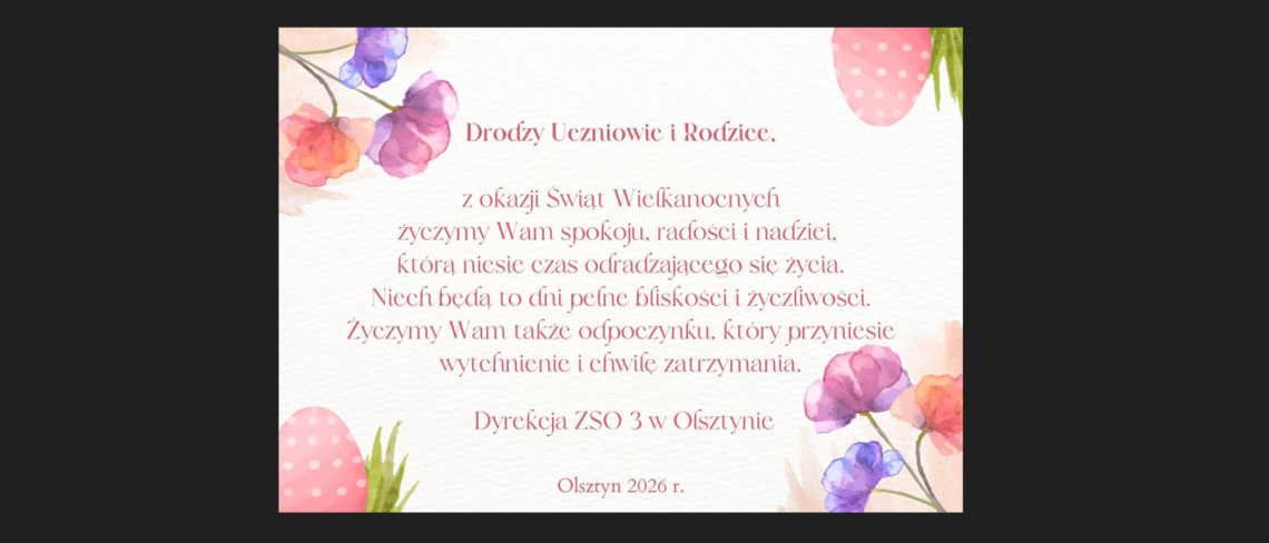 życzenia wielkanocne od dyrekcji